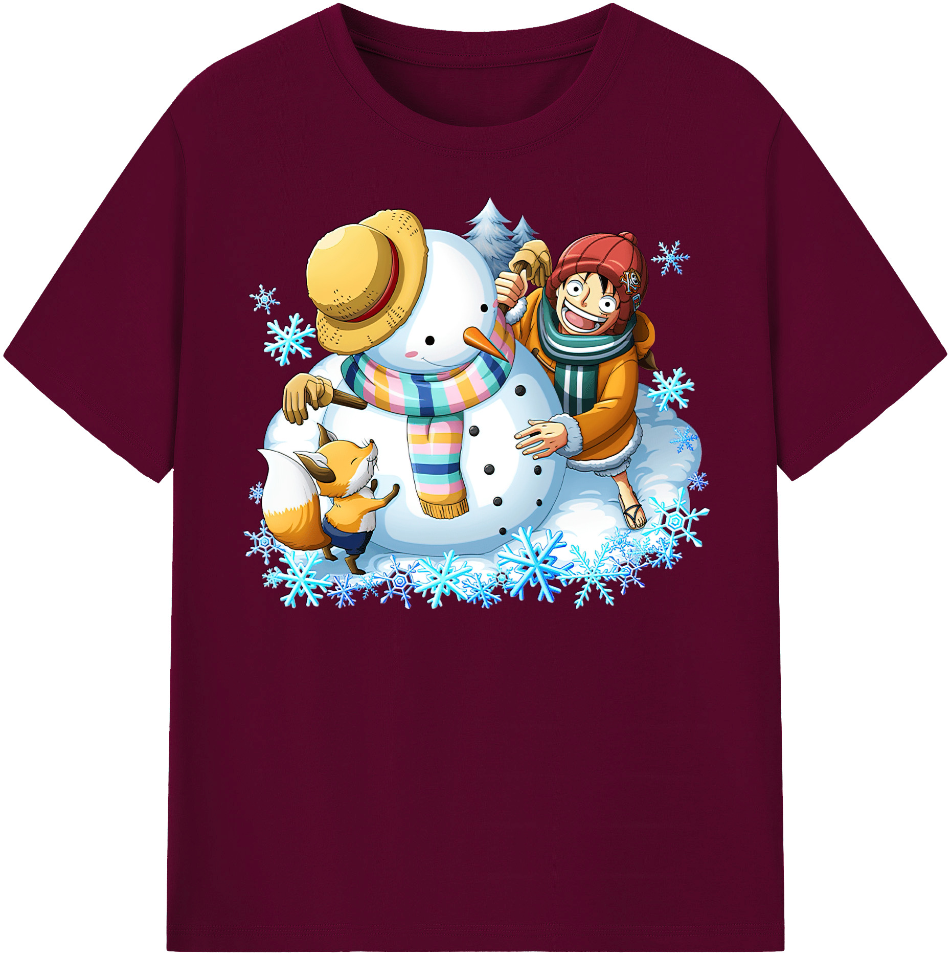 ワンピース モンキー・D・ルフィ ONE PIECE Monkey D. Luffy レディースカジュアルプリントTシャツ（綿100％）
